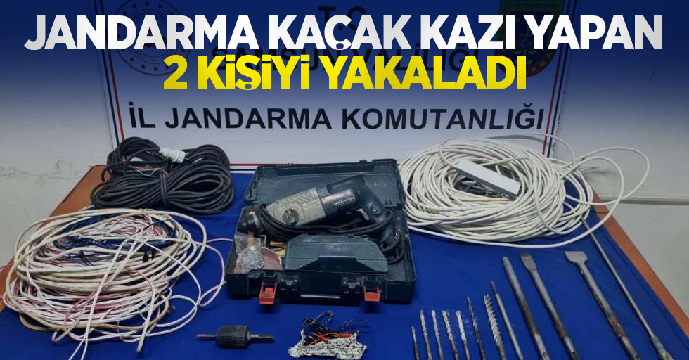 Jandarma kaçak kazı yapan 2 kişiyi yakaladı