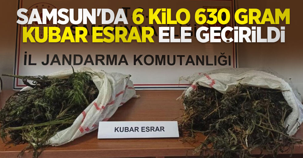 Samsun'da 6 kilo 930 gram kubar esrar ele geçirildi