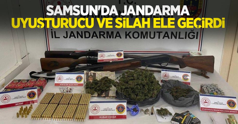 Samsun'da jandarma uyuşturucu ve silah ele geçirdi