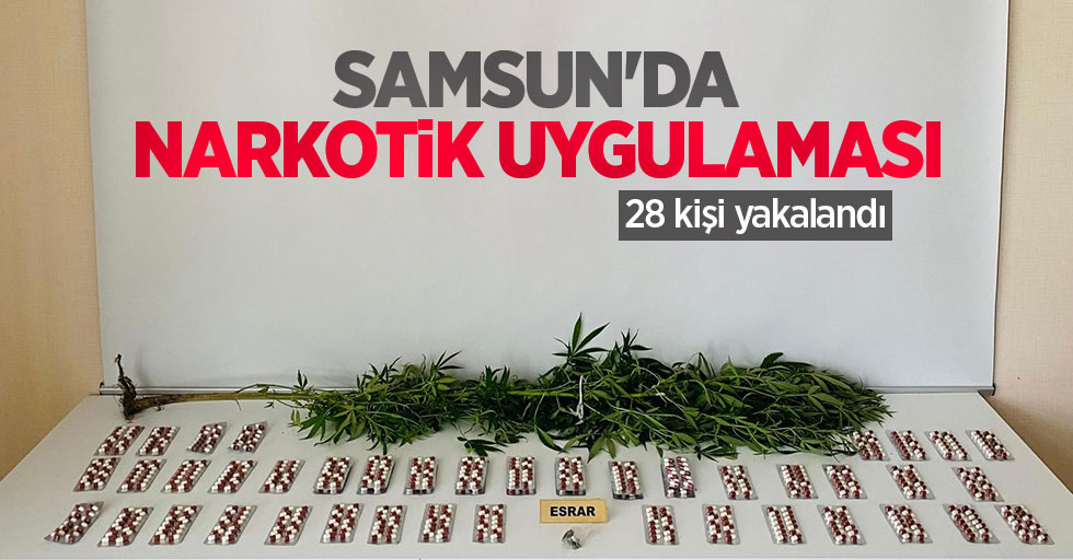 Samsun'da narkotik uygulaması: 28 kişi yakalandı