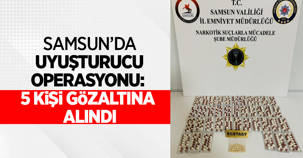 Samsun'da uyuşturucu operasyonu: 5 kişi gözaltına alındı