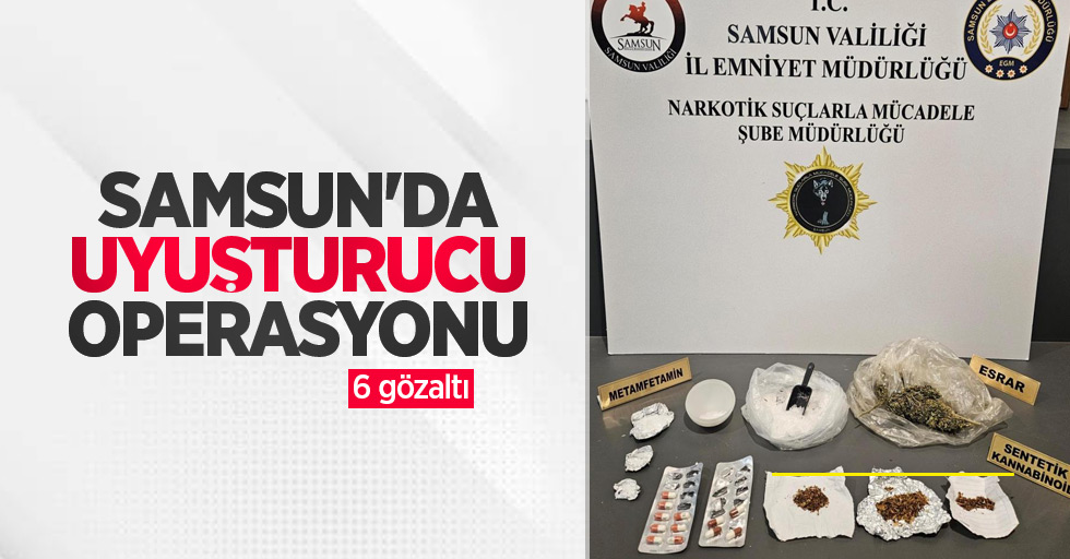 Samsun'da uyuşturucu operasyonu: 6 gözaltı