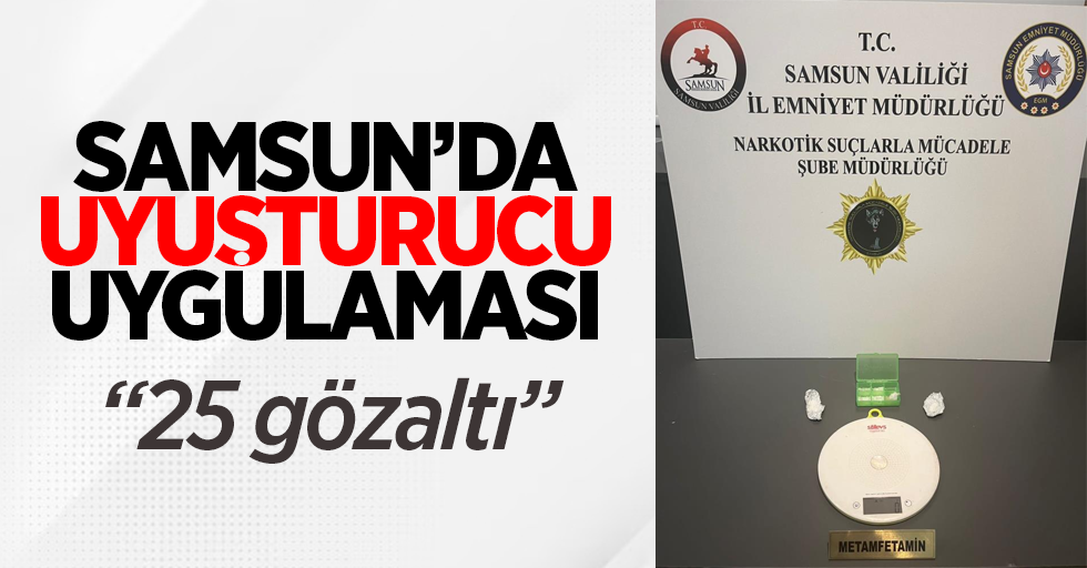 Samsun'da uyuşturucu uygulaması: 25 gözaltı