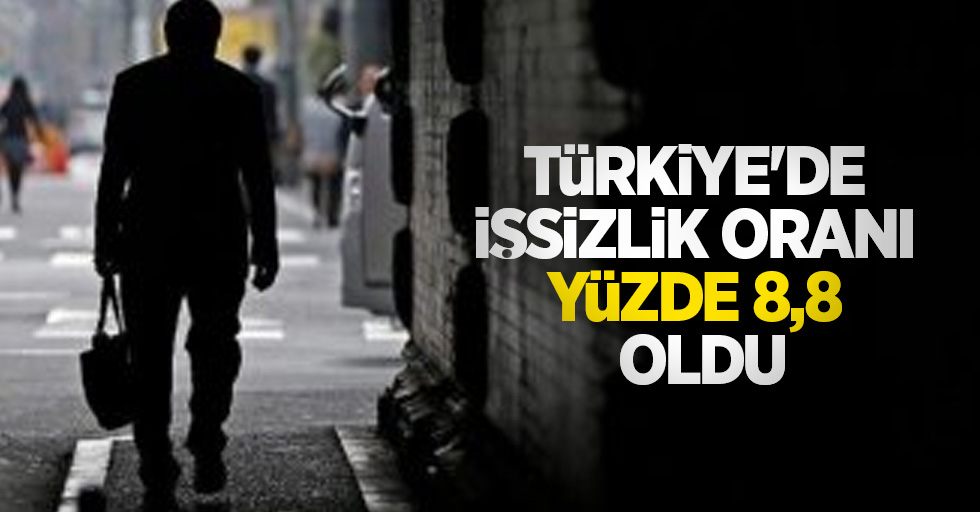 Türkiye'de işsizlik oranı yüzde 8,8 oldu