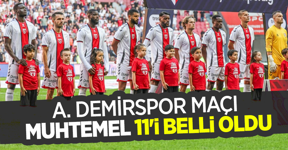 A.Demirspor maçı muhtemel 11'i belli oldu