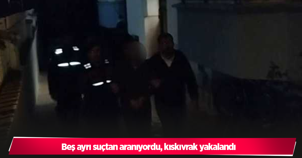 Beş ayrı suçtan aranıyordu, kıskıvrak yakalandı