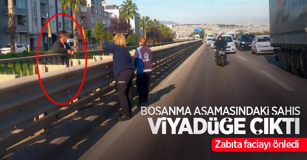 Boşanma aşamasındaki şahıs viyadüğe çıktı! Zabıta faciayı önledi