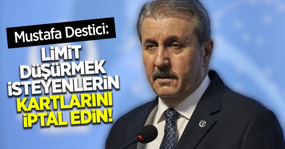 Mustafa Destici: Limiti düşürmek isteyenlerin kartlarını iptal edin