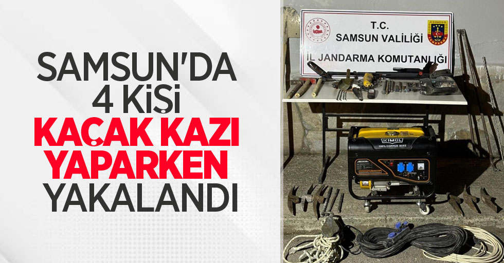 Samsun'da 4 kişi kaçak kazı yaparken yakalandı