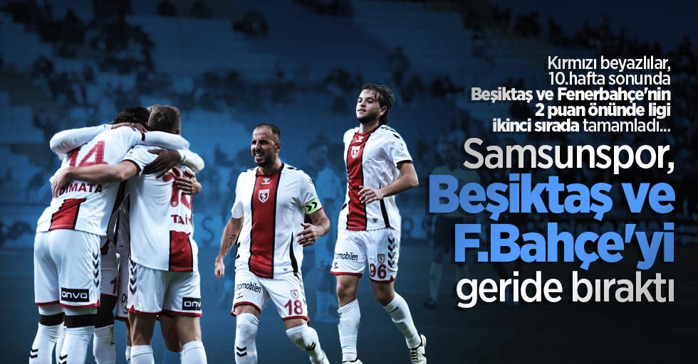 Samsunspor, Beşiktaş ve F.Bahçe'yi geride bıraktı