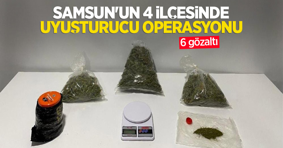 Samsun’un 4 ilçesinde uyuşturucu operasyonu: 6 gözaltı