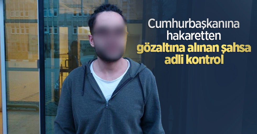 Cumhurbaşkanına hakaretten gözaltına alınan şahsa adli kontrol