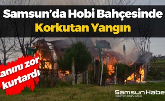 Samsun’da Hobi Bahçesindeki Kulübe Alev Alev Yandı