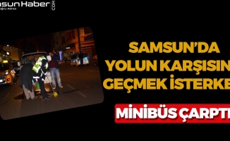 Yolun Karşısına Geçmek İsterken Minibüs Çarptı!