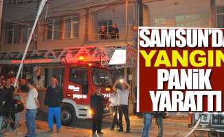 Samsun'da yangın panik yarattı