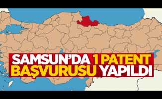 Samsun'da 1 patent başvurusu yapıldı