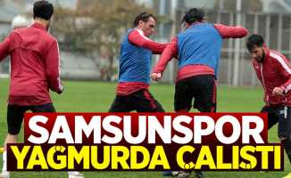 Samsunspor yağmurda çalıştı