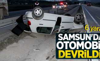 Samsun'da otomobil devrildi! 6 yaralı