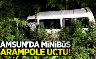 Samsun'da minibüs şarampole uçtu! 1 yaralı 