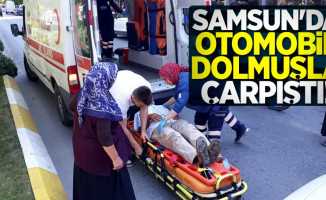 Samsun'da otomobil dolmuşla çarpıştı! 1 yaralı