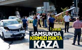 Samsun'da kırmızı ışıkta kaza! 1 yaralı