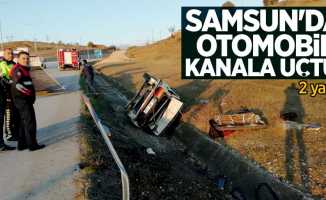 Samsun'da otomobil kanala uçtu! 2 yaralı