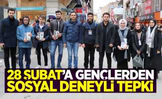 28 Şubat'a gençlerden sosyal deneyli tepki