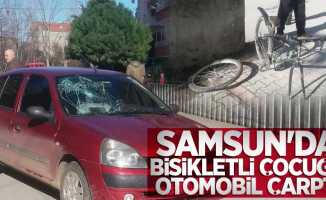 Samsun'da bisikletli çocuğa otomobil çarptı!