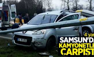 Samsun'da kamyonetler çarpıştı! 4 yaralı