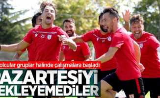 Futbolcular gruplar halinde çalışmalara başladı! Pazartesiyi bekleyemediler 