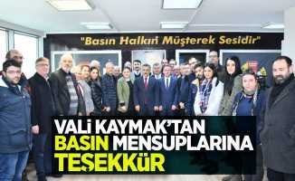 Vali Kaymak'tan basın mensuplarına teşekkür