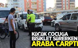 Küçük çocuğa bisiklet sürerken araba çarptı !