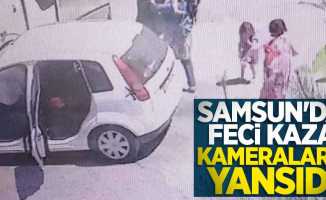 Samsun'da feci kaza kameralara yansıdı