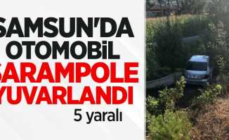 Samsun'da otomobil şarampole yuvarlandı: 5 yaralı