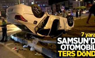 Samsun'da otomobil ters döndü! 7 yaralı