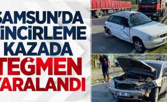 Samsun'da zincirleme kazada teğmen yaralandı