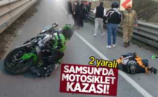 Samsun'da motosiklet kazası! 2 yaralı