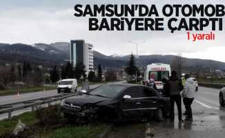 Samsun'da otomobil bariyere çarptı: 1 yaralı