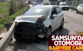 Samsun'da otomobil bariyere çarptı! 1 yaralı