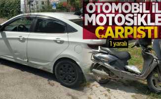 Otomobil ile motosiklet çarpıştı: 1 yaralı