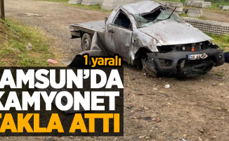 Samsun'da kamyonet takla attı: 1 yaralı