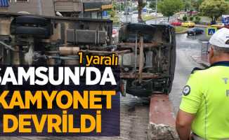 Samsun'da kamyonet devrildi