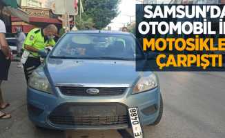 Samsun'da otomobil ile motosiklet çarpıştı