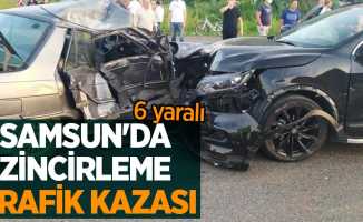 Samsun'da zincirleme trafik kazası: 6 yaralı