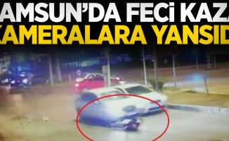 Samsun'da feci kaza kameralara yansıdı