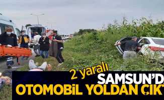 Samsun'da otomobil yoldan çıktı; 2 yaralı