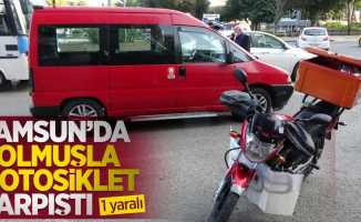 Samsun'da dolmuşla motosiklet çarpıştı: 1 yaralı