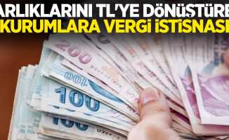 Varlıklarını TL'ye dönüştüren kurumlara vergi istisnası