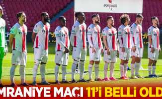 Ümraniye maçı  11'i belli oldu