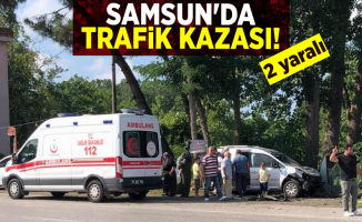 Samsun'da Trafİk Kazası! 2 yaralı